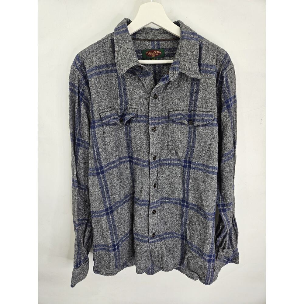 Flyshacker Clothing Company Flannel Button Down Plaid Shirt Outdoors Size L